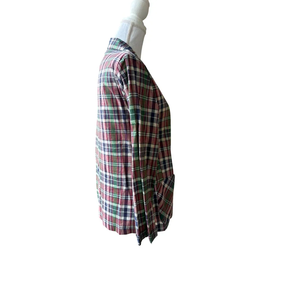 Vintage Chaus Plaid Blazer Jacket Womens Small Multicolor Preppy